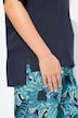 Bluse, linblanding, oversized, platekrage, halvermet