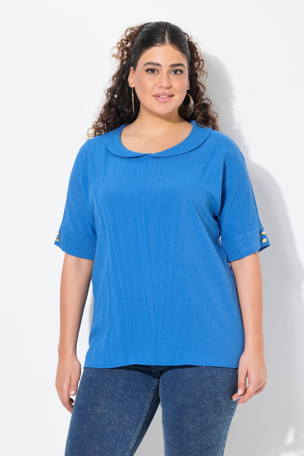 Große Größen Bluse, Damen, blau, Größe: 62/64, Viskose/Synthetische Fasern, Ulla Popken