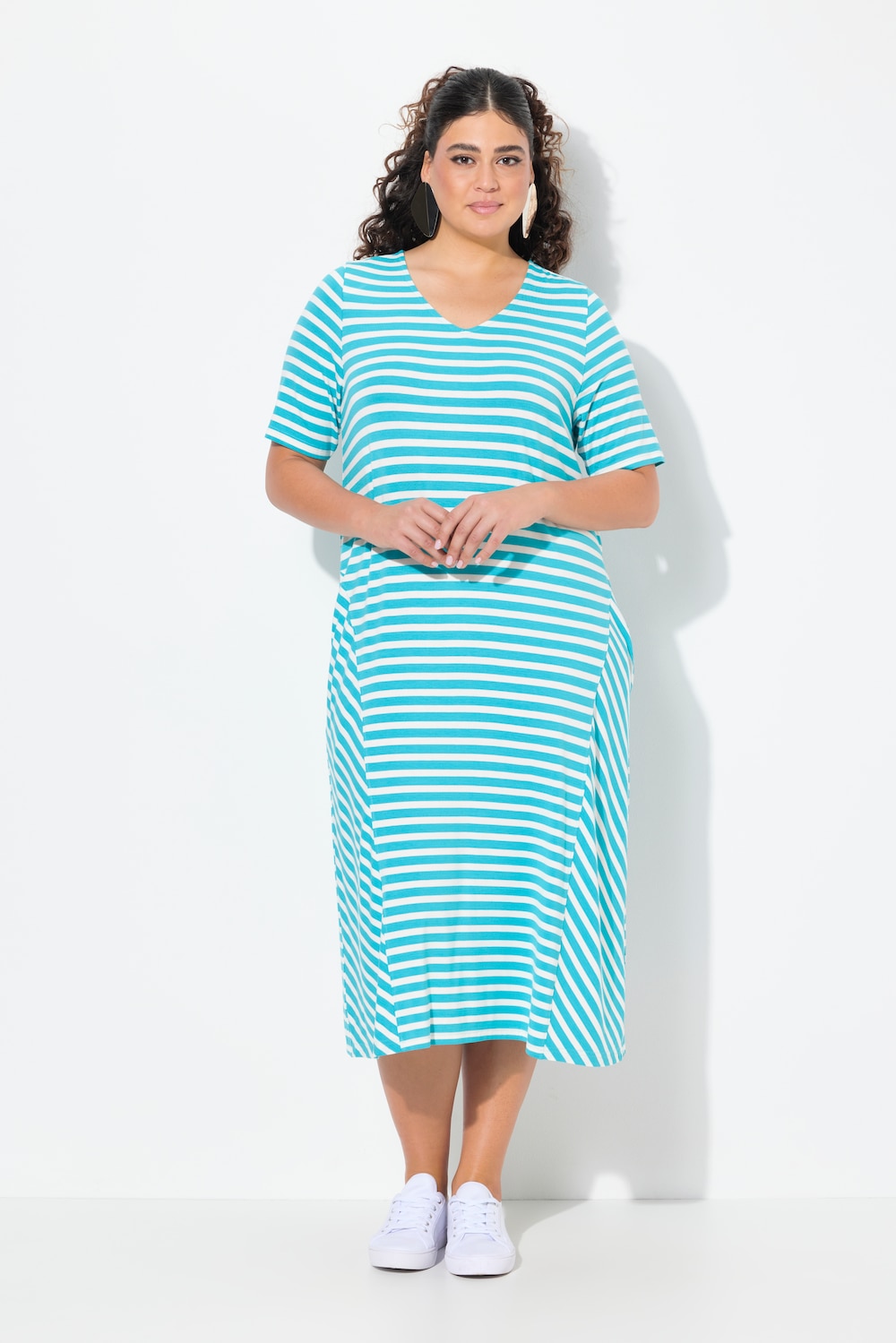 Große Größen Midikleid, Damen, türkis, Größe: 62/64, Viskose, Ulla Popken