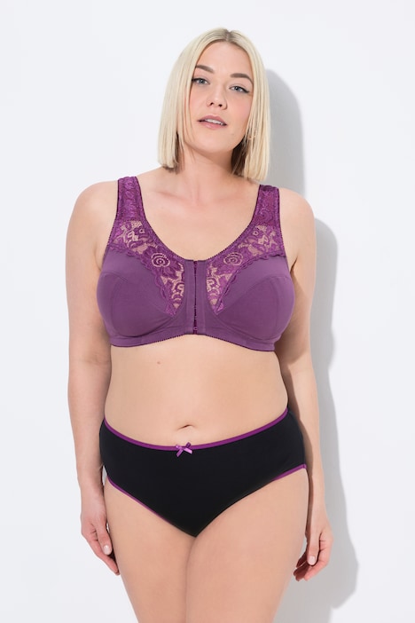 Lace Panel Underwire-Free Relief Bra