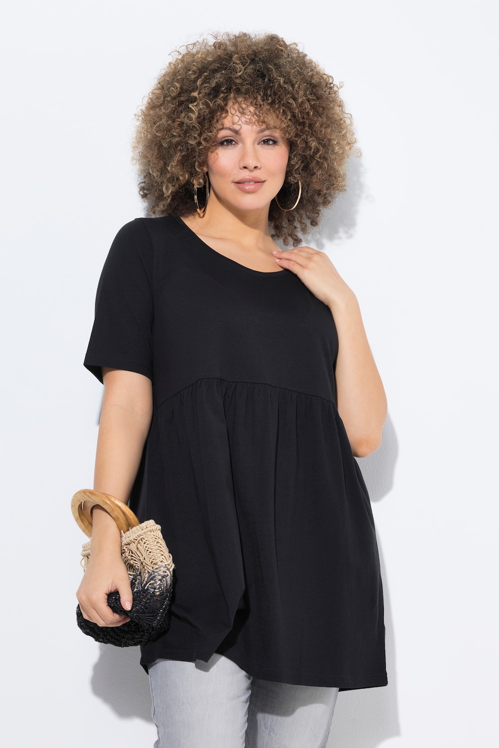T-Shirt, A-Linie, elastische Naht, Rundhals, Halbarm