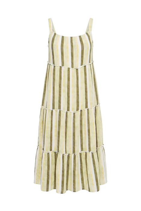 Midi šaty na ramínka, pruhy, A střih, bez rukávů
