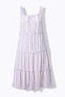 Midi-Trägerkleid, Streifen, A-Linie, ärmellos