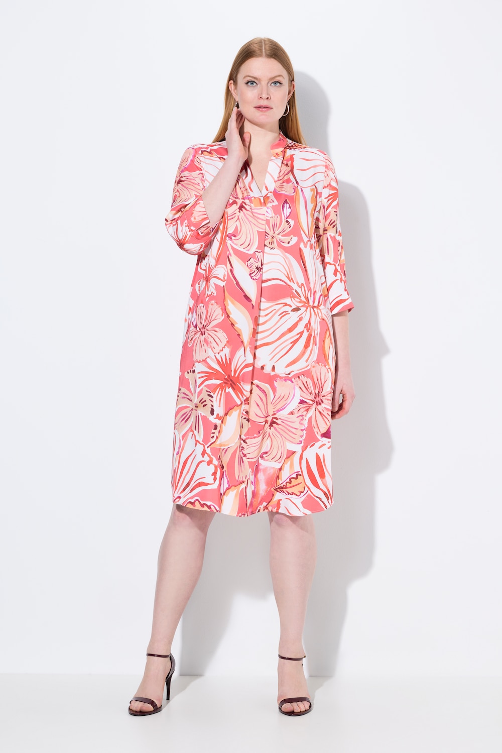 Große Größen Kleid, Damen, rot, Größe: 42/44, Viskose, Ulla Popken