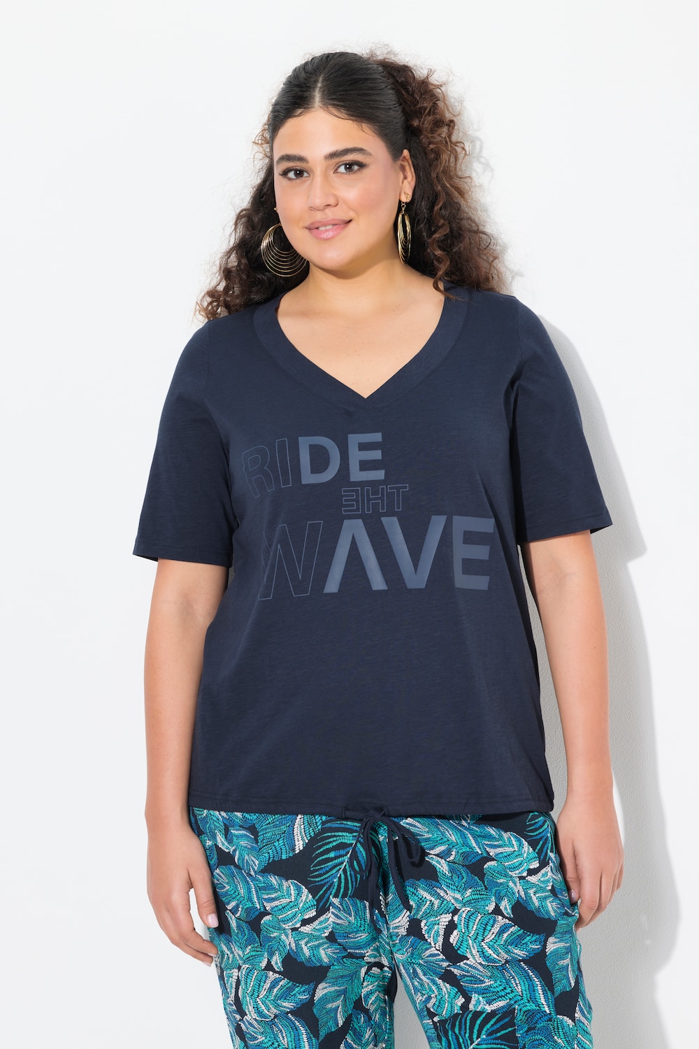 Thumbnail - Große Größen T-Shirt, Damen, blau, Größe: 54/56, Baumwolle, Ulla Popken