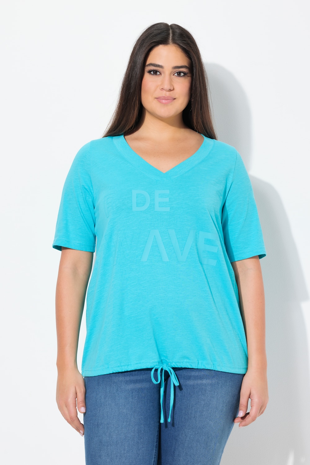 Große Größen T-Shirt, Damen, türkis, Größe: 62/64, Baumwolle, Ulla Popken