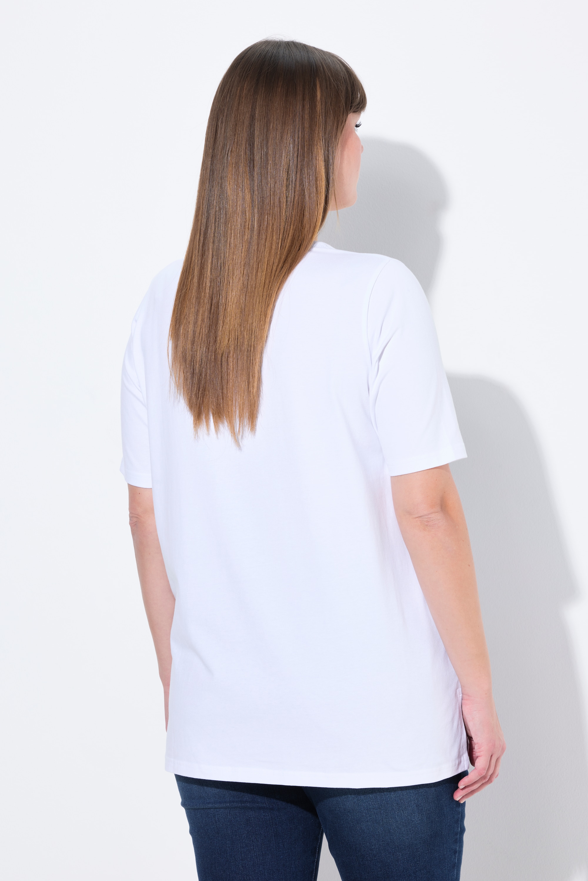 Ulla Popken Damen große Größen T Shirt Möwe Classic Carree Ausschnitt