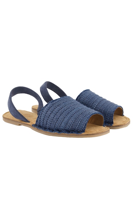 Slingback sandály, Raffia, hedvábí, šířka H