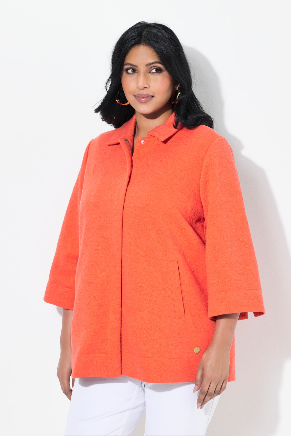 Große Größen Jerseyjacke, Damen, rot, Größe: 46/48, Polyester/Baumwolle, Ulla Popken