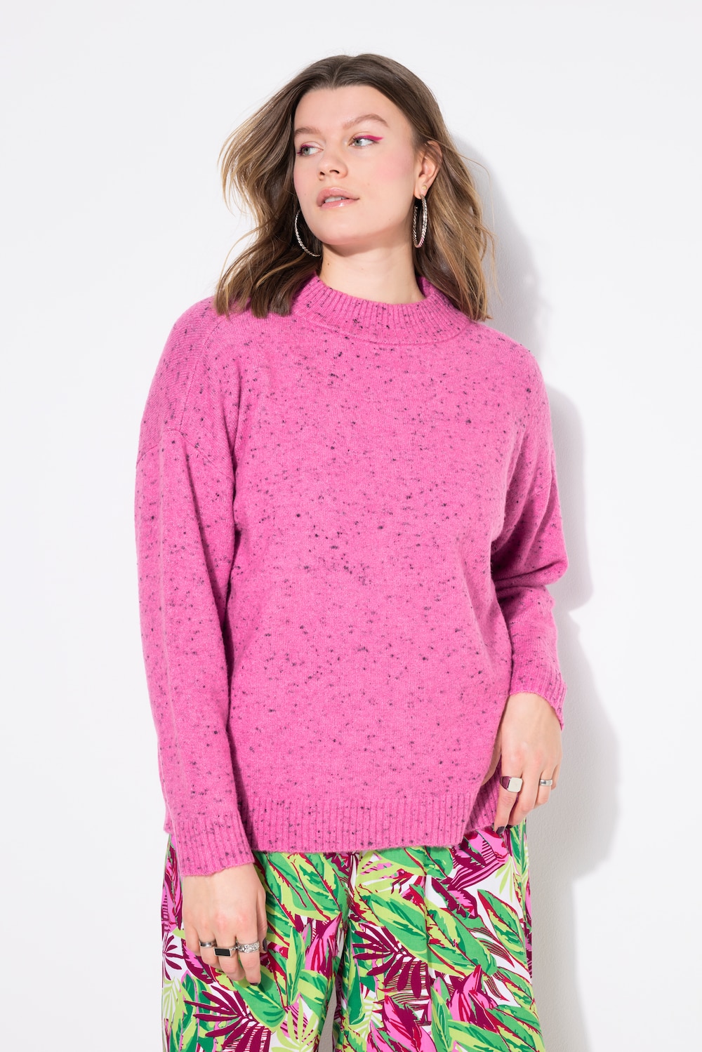 Pullover, oversized, Melangestrick