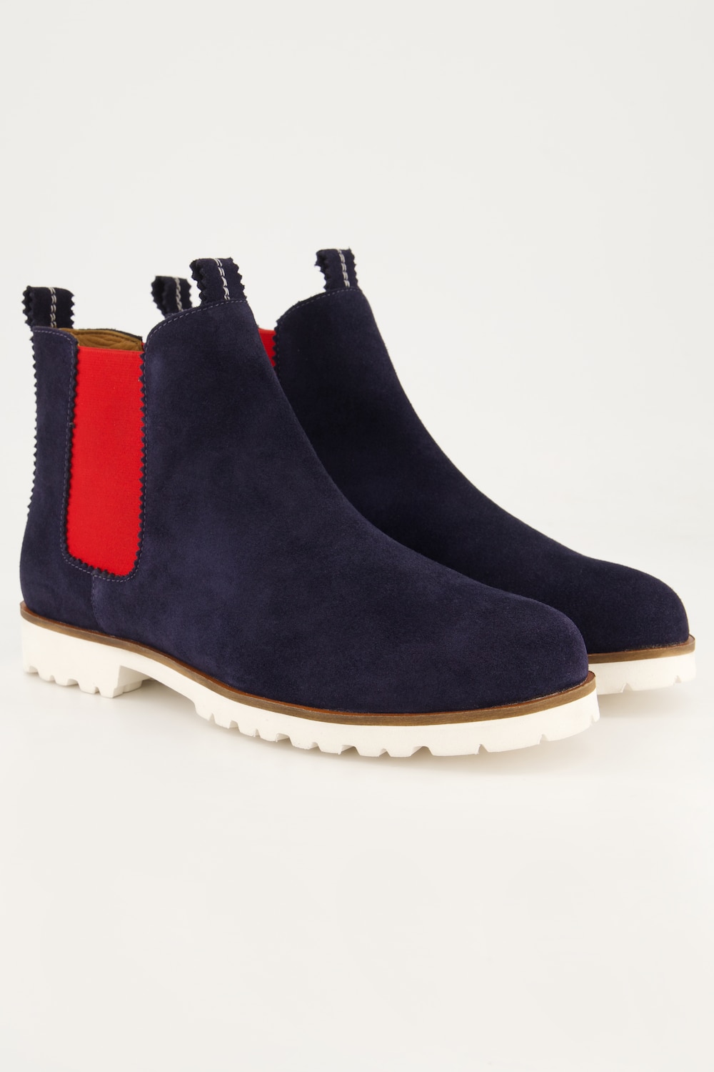 Suede-Chelseaboots, Damen, blau, Größe: 40, Leder, Ulla Popken