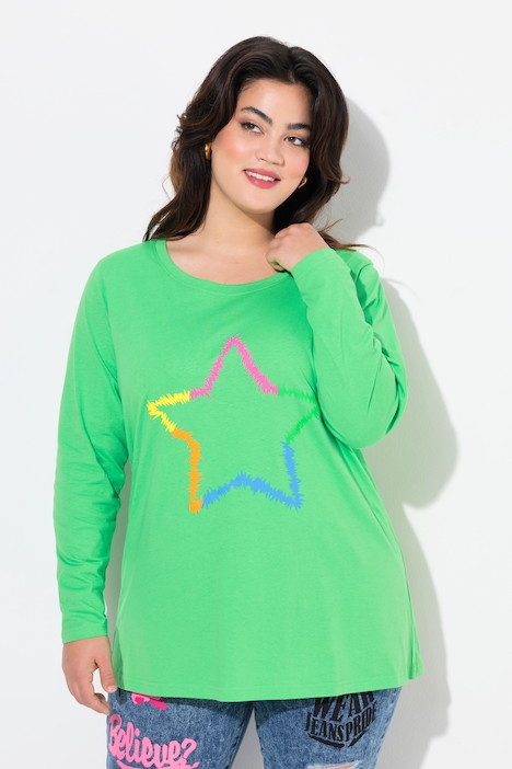 Shirt met lange mouwen, neon ster