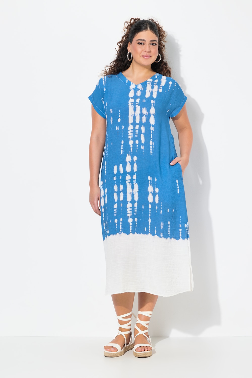 Große Größen Kaftan, Damen, blau, Größe: 58/60, Viskose/Synthetische Fasern, Ulla Popken
