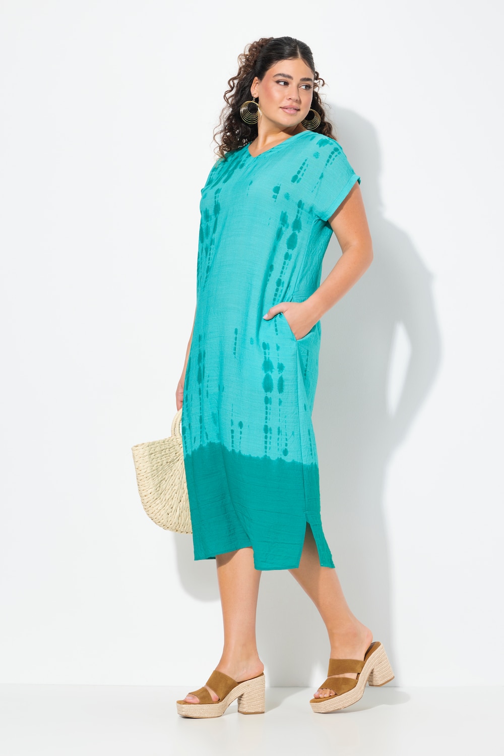 Große Größen Kaftan, Damen, grün, Größe: 54/56, Viskose/Synthetische Fasern, Ulla Popken