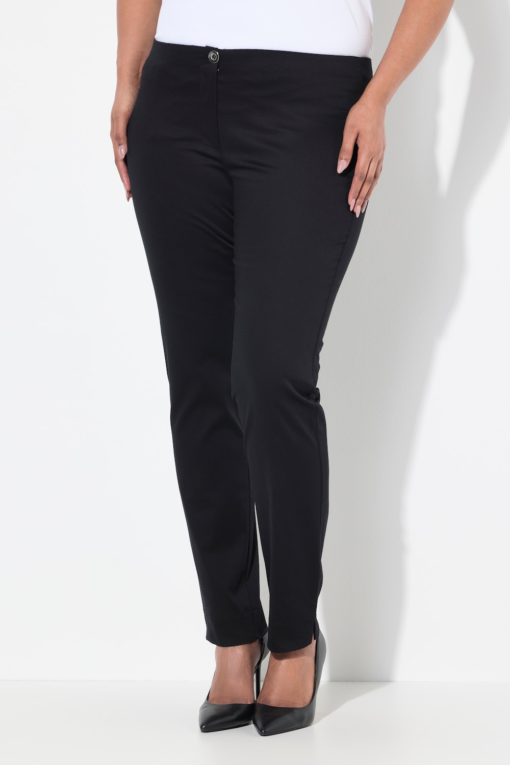 Große Größen Chino-Hose, Damen, schwarz, Größe: 44, Baumwolle, Ulla Popken