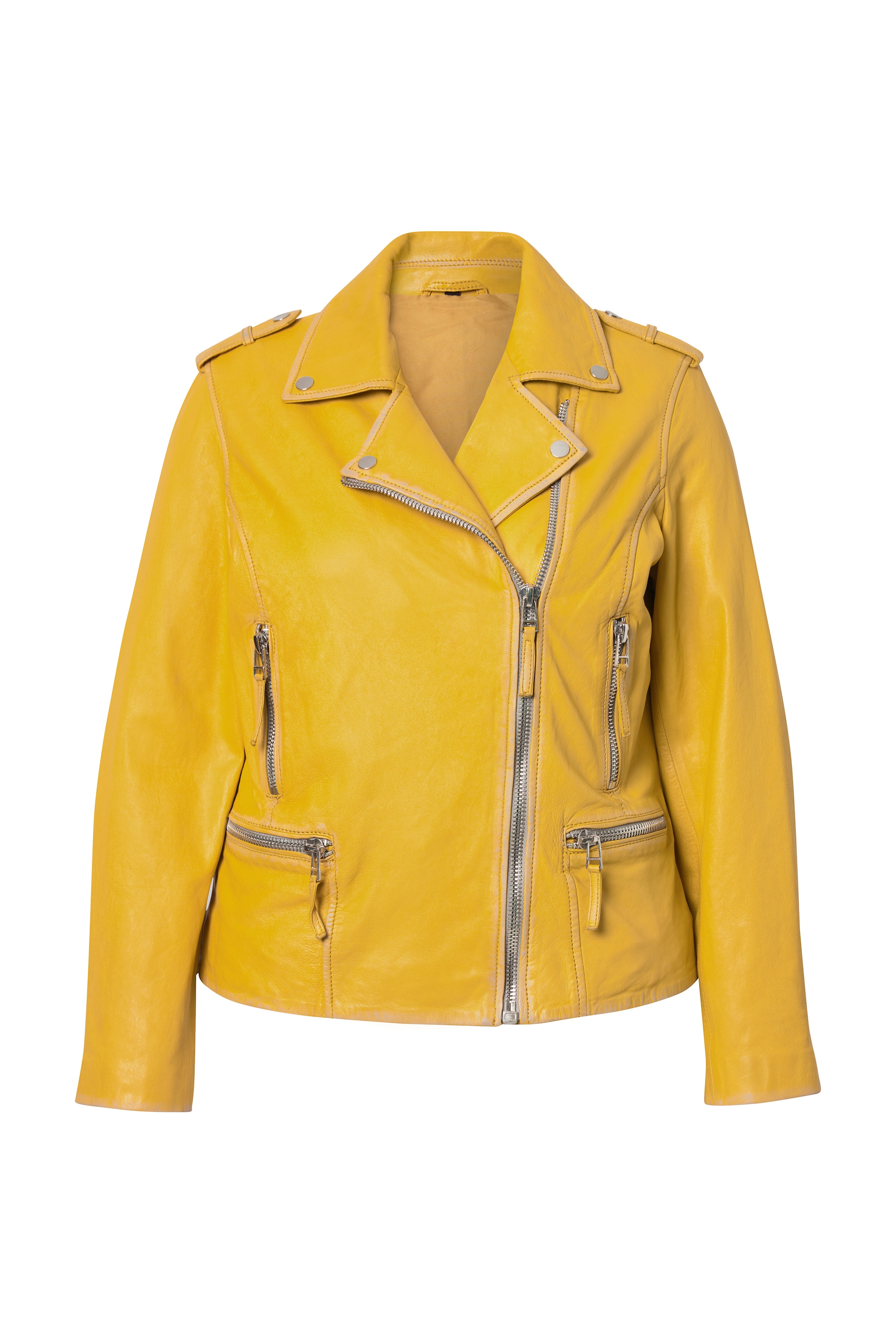 Angel of Style Damen große Größen Leder Bikerjacke echtes Leder Farbe
