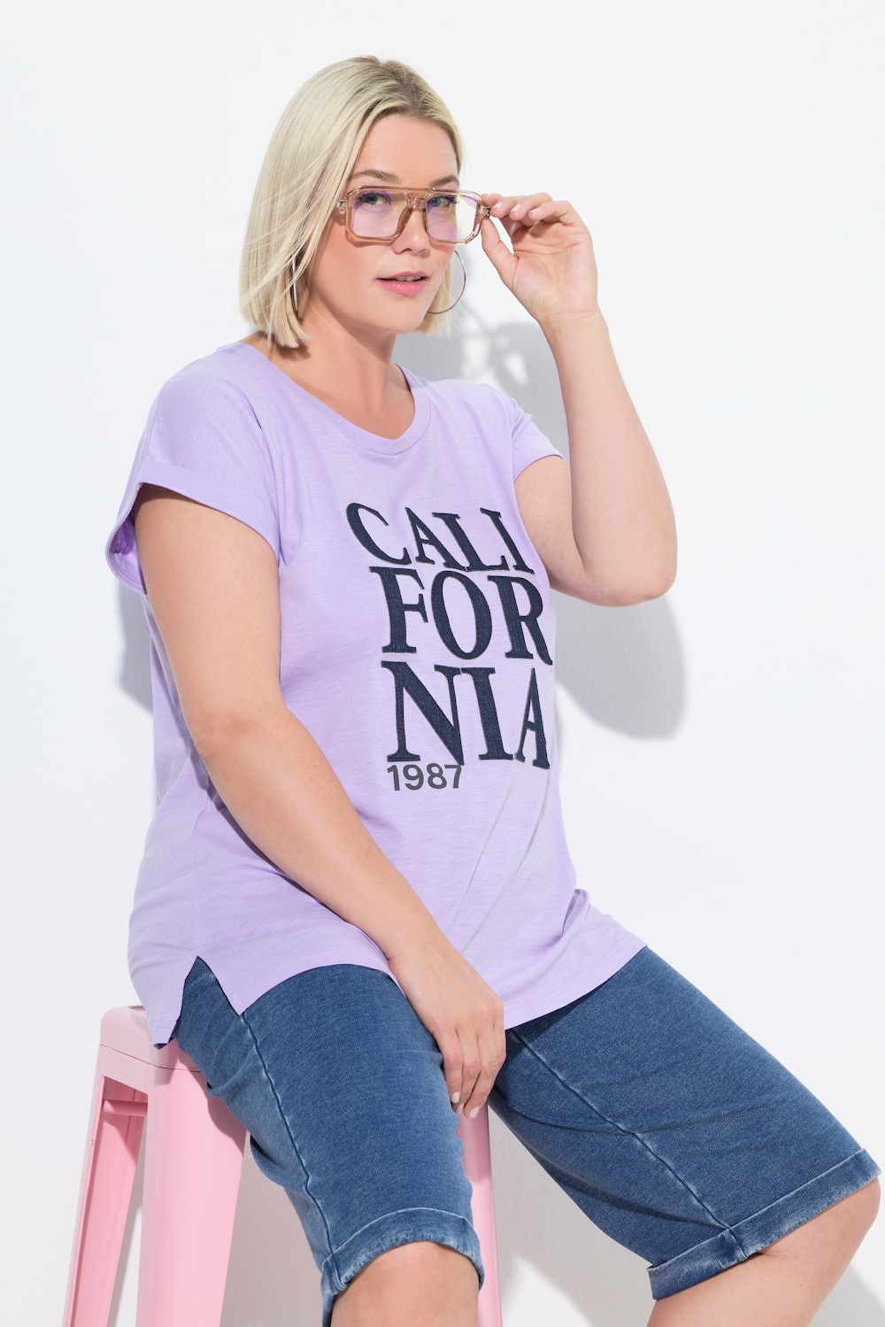 T-shirt, California, oversized, ronde hals, korte mouwen