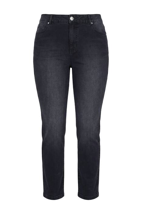 Mom džíny, široké nohavice, černá džínovina, 5 kapes