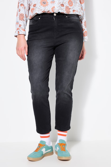 Mom-Jeans, Black Denim, 5-Pocket