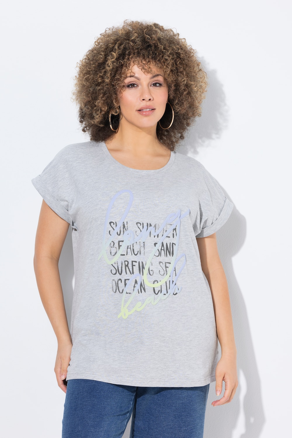 Große Größen T-Shirt, Damen, grau, Größe: 62/64, Baumwolle, Ulla Popken