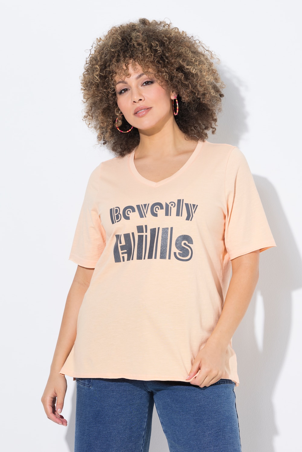 Große Größen T-Shirt, Damen, orange, Größe: 42/44, Baumwolle, Ulla Popken