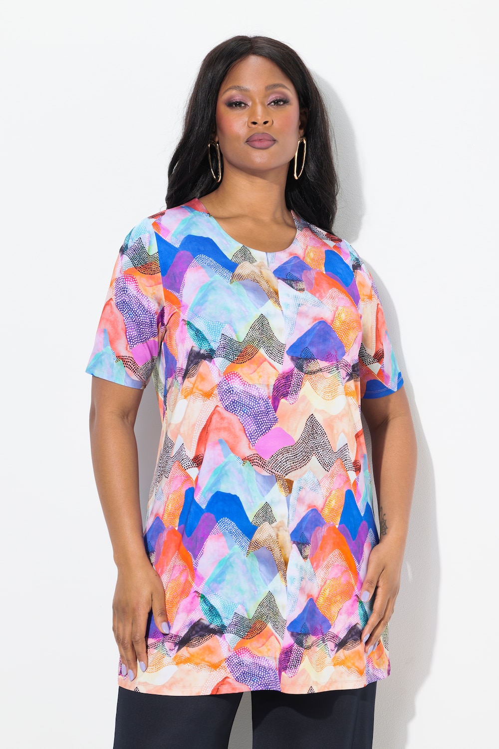 Große Größen Slinky-Longshirt, Damen, türkis, Größe: 54/56, Viskose, Ulla Popken