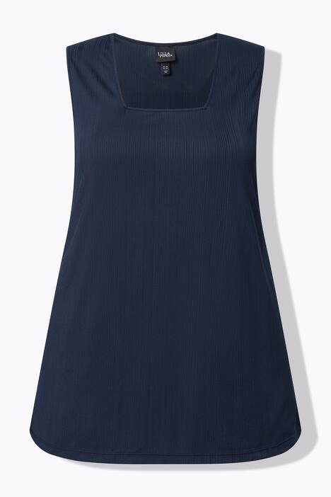 Top, ribjersey, A-lijn, carréhals, mouwloos