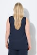 Top, ribjersey, A-lijn, carréhals, mouwloos