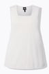 Top, ribjersey, A-lijn, carréhals, mouwloos