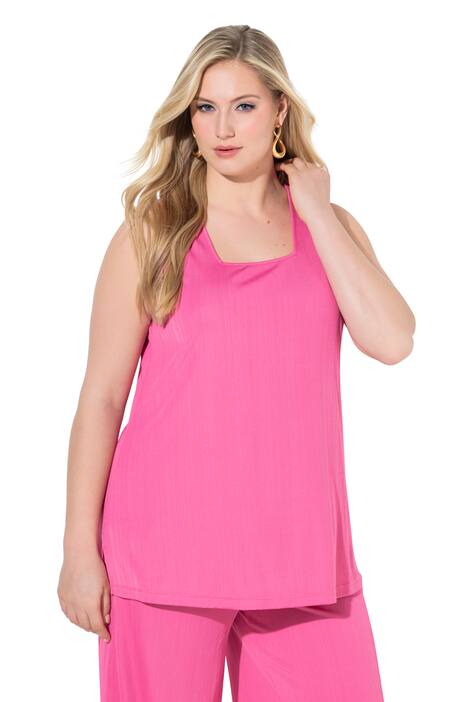 Top, žebrovaný žerzej, A střih, hranatý výstřih, bez rukávů