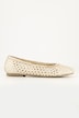 Leren ballerina's, gevlochten, blokhak, wijdte H