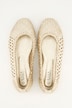 Leren ballerina's, gevlochten, blokhak, wijdte H