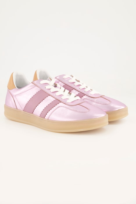 Sneaker, Metallic-læserlook, bredde H