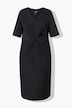 Sukienka z dżerseju, drapowanie, dekolt w serek, rękaw 1/2