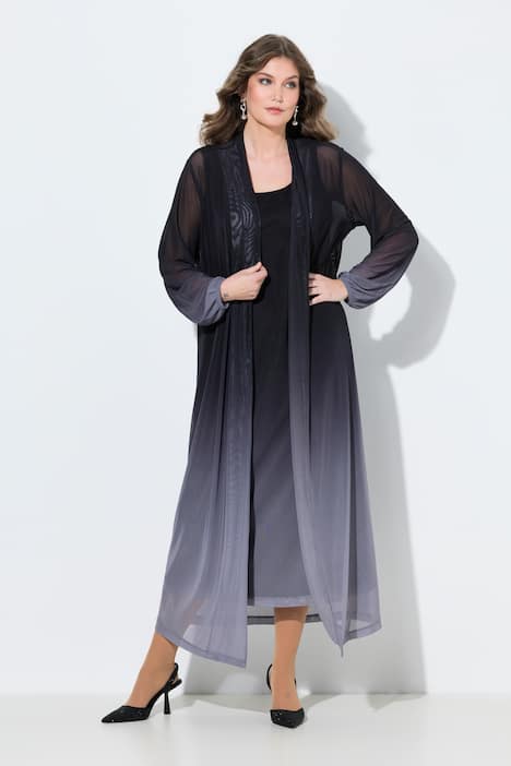 Jacke, gerade Passform, Mesh mit Farbverlauf