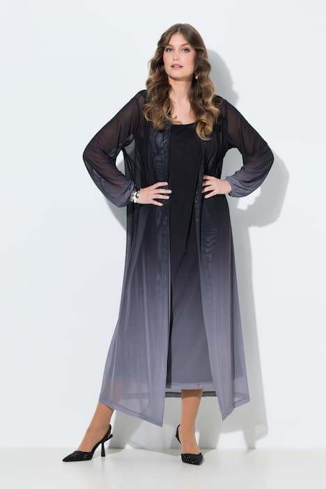 Jacke, gerade Passform, Mesh mit Farbverlauf