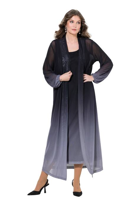 Bunda, rovný střih, síťovina s barevným přechodem