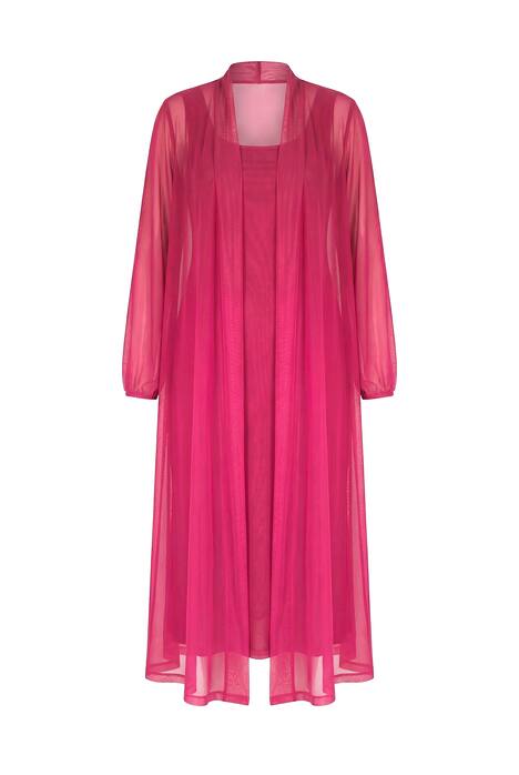 Bunda, rovný střih, síťovina s barevným přechodem