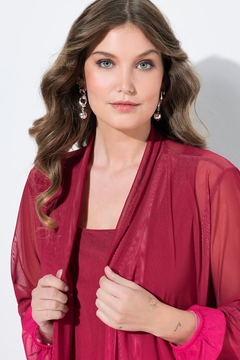 Jacke, gerade Passform, Mesh mit Farbverlauf