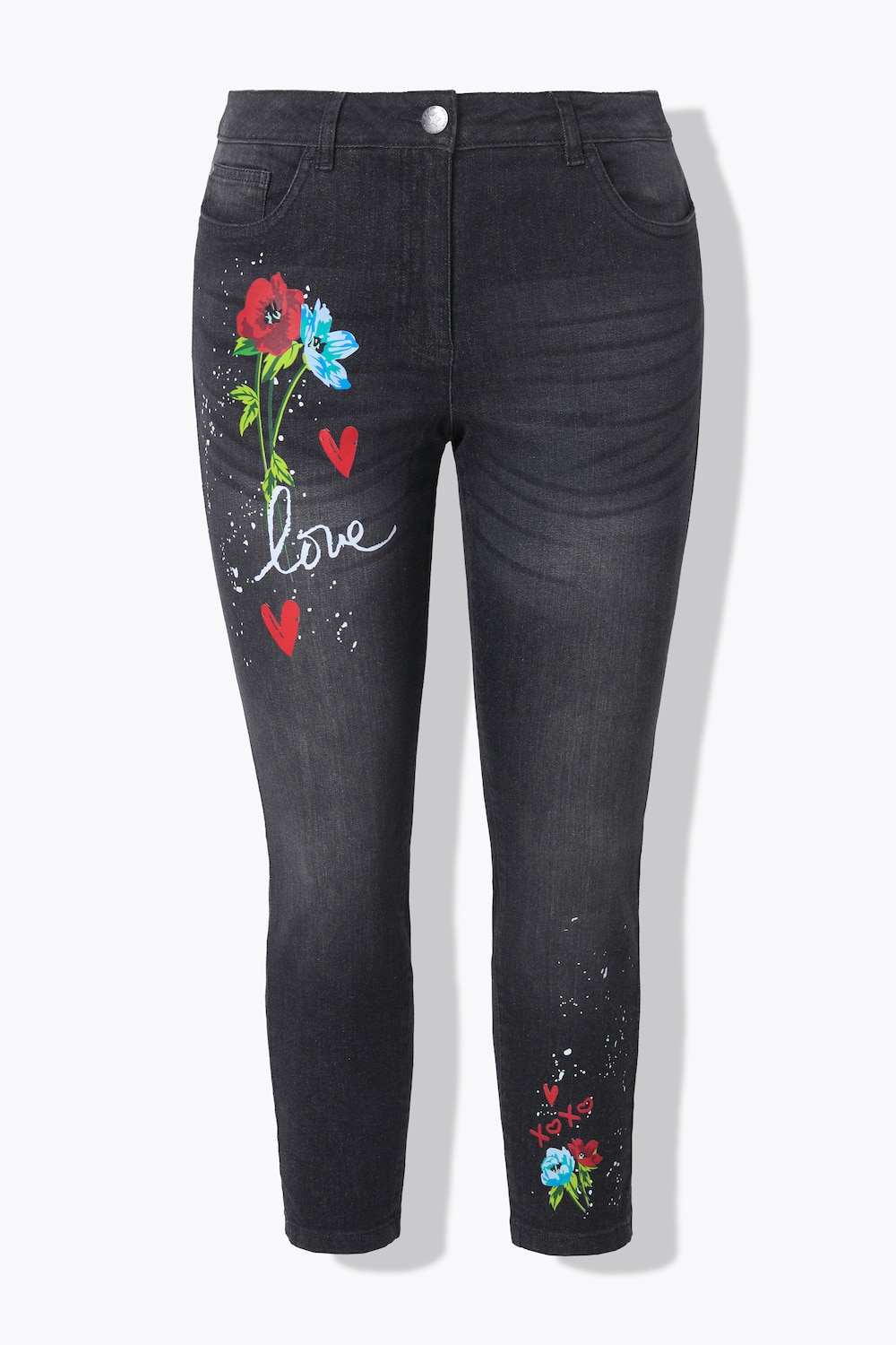 Stora storlekar PushUp-jeans, Dam, svart, storlek: 52, Bomull, Angel of Style