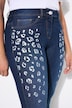 Skinny jeans, slim fit, zilveren luipaard, 5-pocket