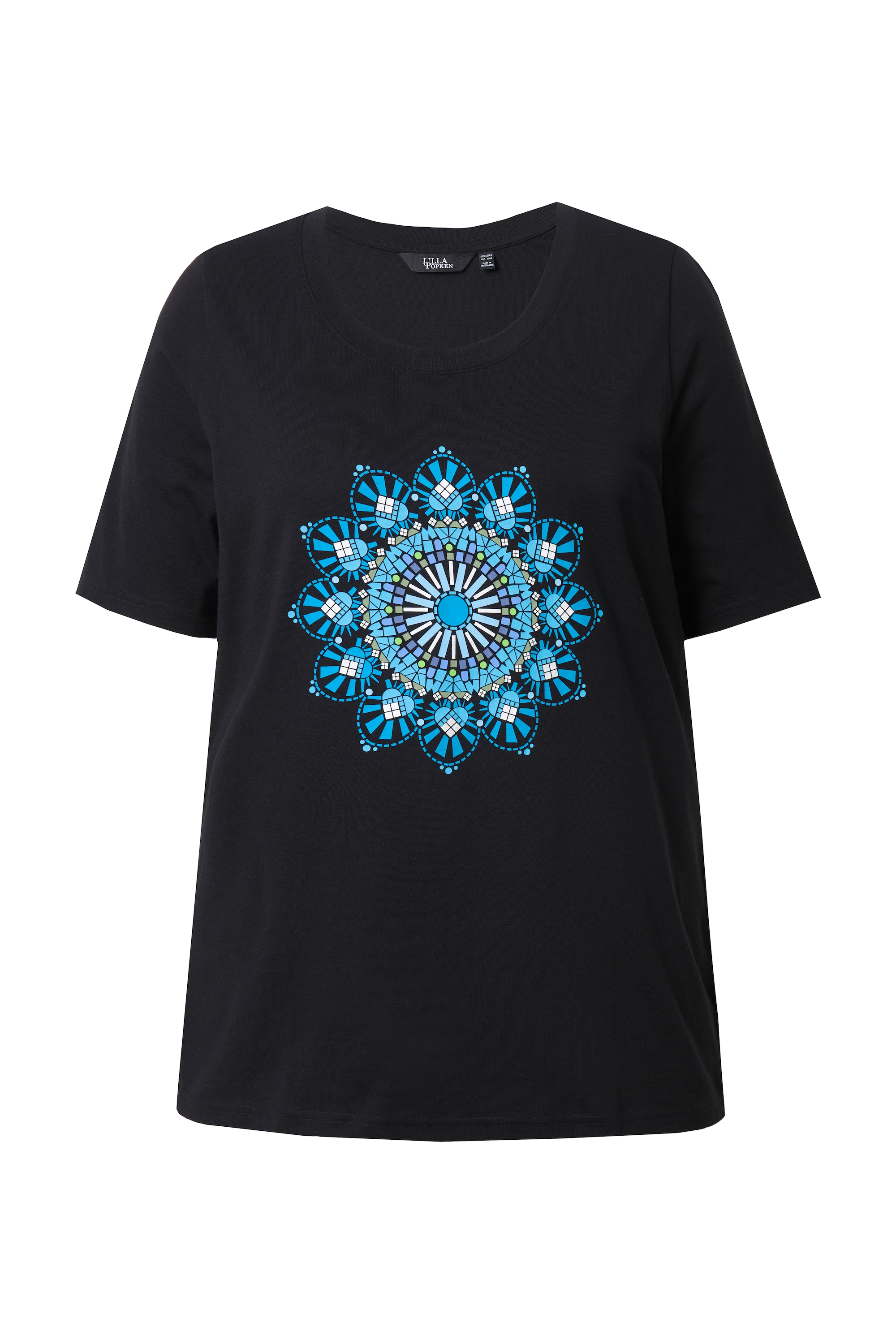 Ulla Popken Damen große Größen T Shirt Mandala A Linie Rundhals Halbarm 838774