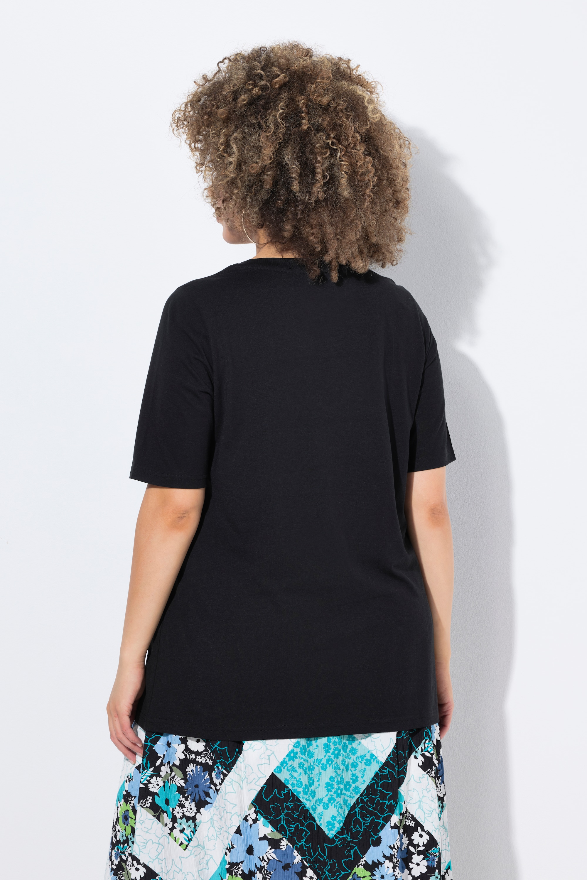 Ulla Popken Damen große Größen T Shirt Mandala A Linie Rundhals Halbarm 838774