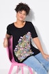 A-line floral pattern T-shirt