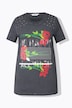 T-shirt, straight fit, bloemen en statement