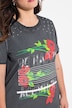 T-shirt, straight fit, bloemen en statement