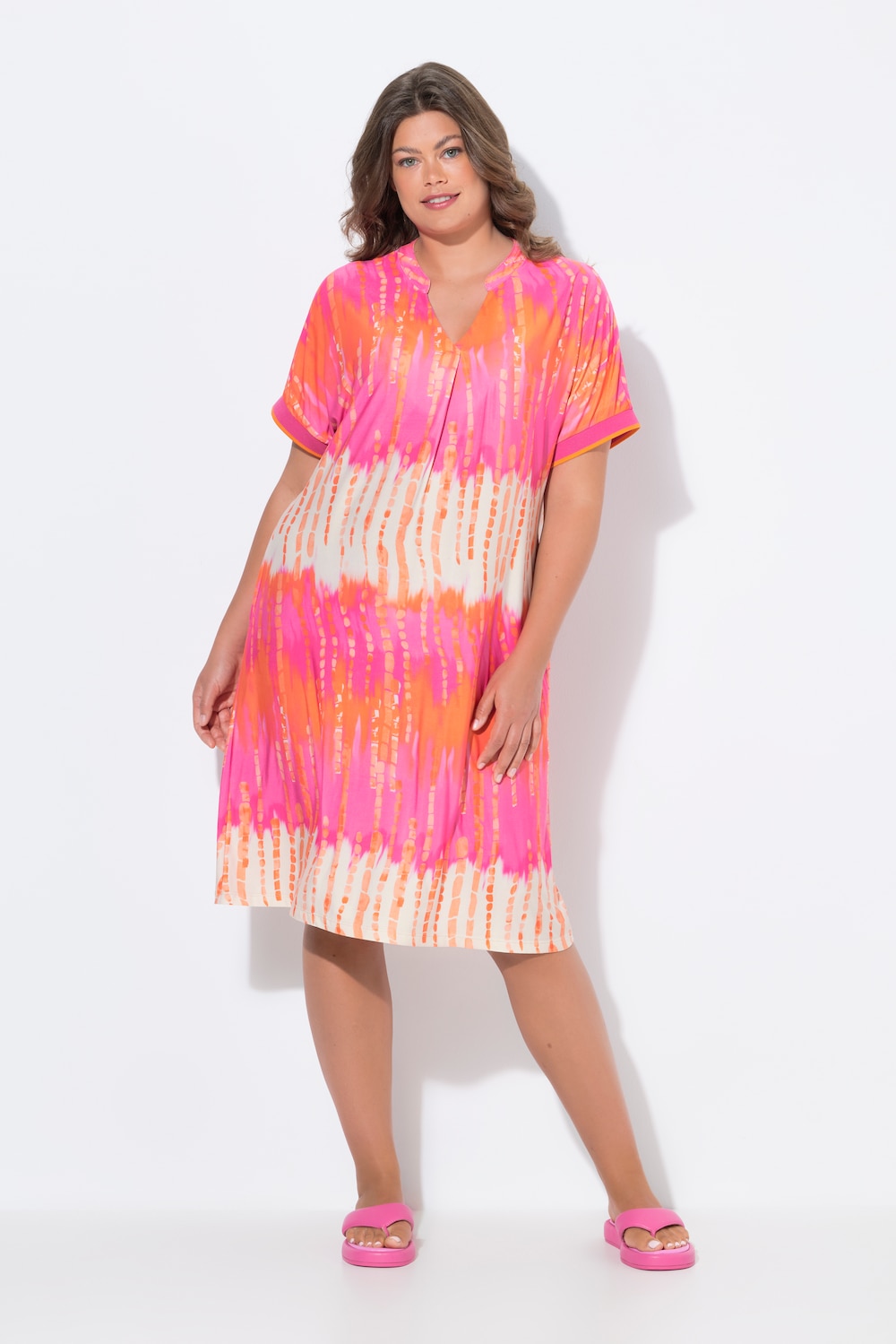 Große Größen Tunika-Kleid, Damen, rosa, Größe: 56/58, Polyester, LAURASON