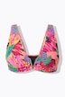 Bikinitop, softcups, jungleprint og flæser