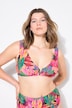 Bikinitop, softcups, jungleprint og flæser