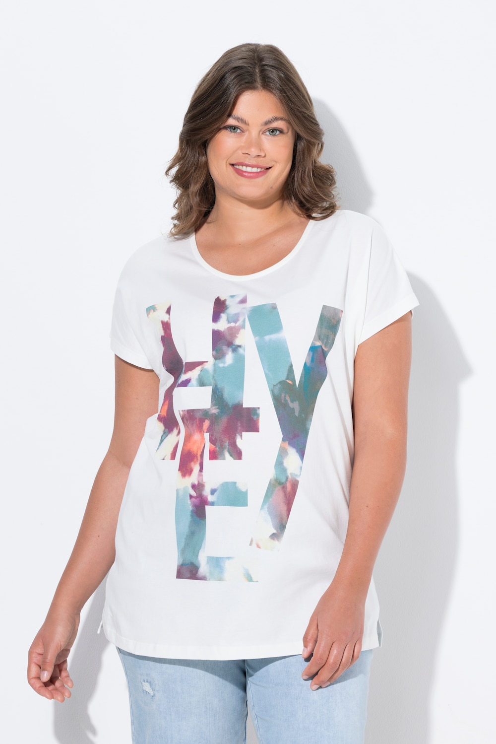 Große Größen T-Shirt, Damen, orange, Größe: 48/50, Baumwolle, LAURASON